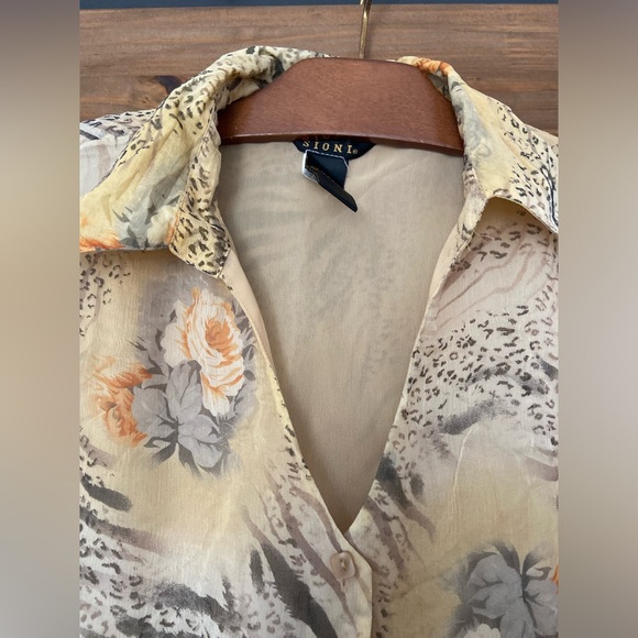 Sioni blouse 100% silk size 1X silk tunic Vintage - Picture 6 of 8